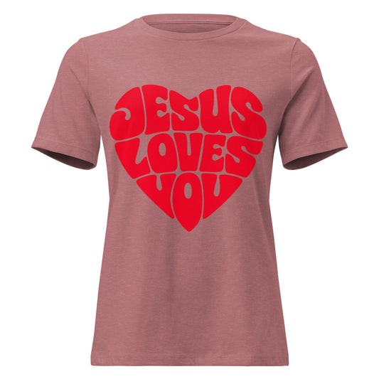 JESUS LOVES YOU - Statement Frauen T-Shirt - SprücheKüche - Druckfrisch & frech