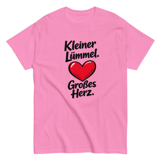 Kleiner Lümmel, großes Herz - Lustiges Unisex T-Shirt - SprücheKüche - Druckfrisch & frech