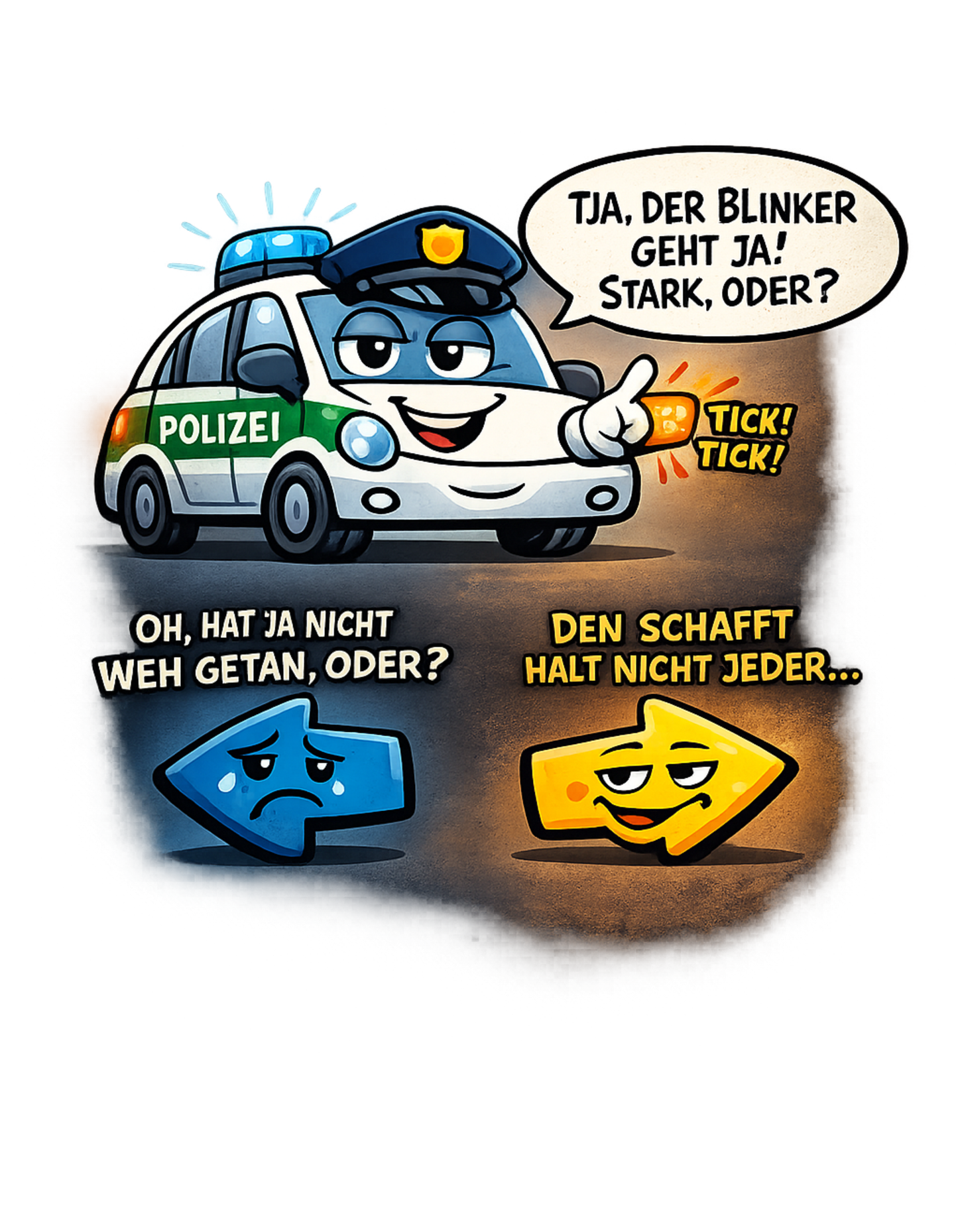 TJA DER BLINKER GEHT - Lustiges Polizei T-SHIRT