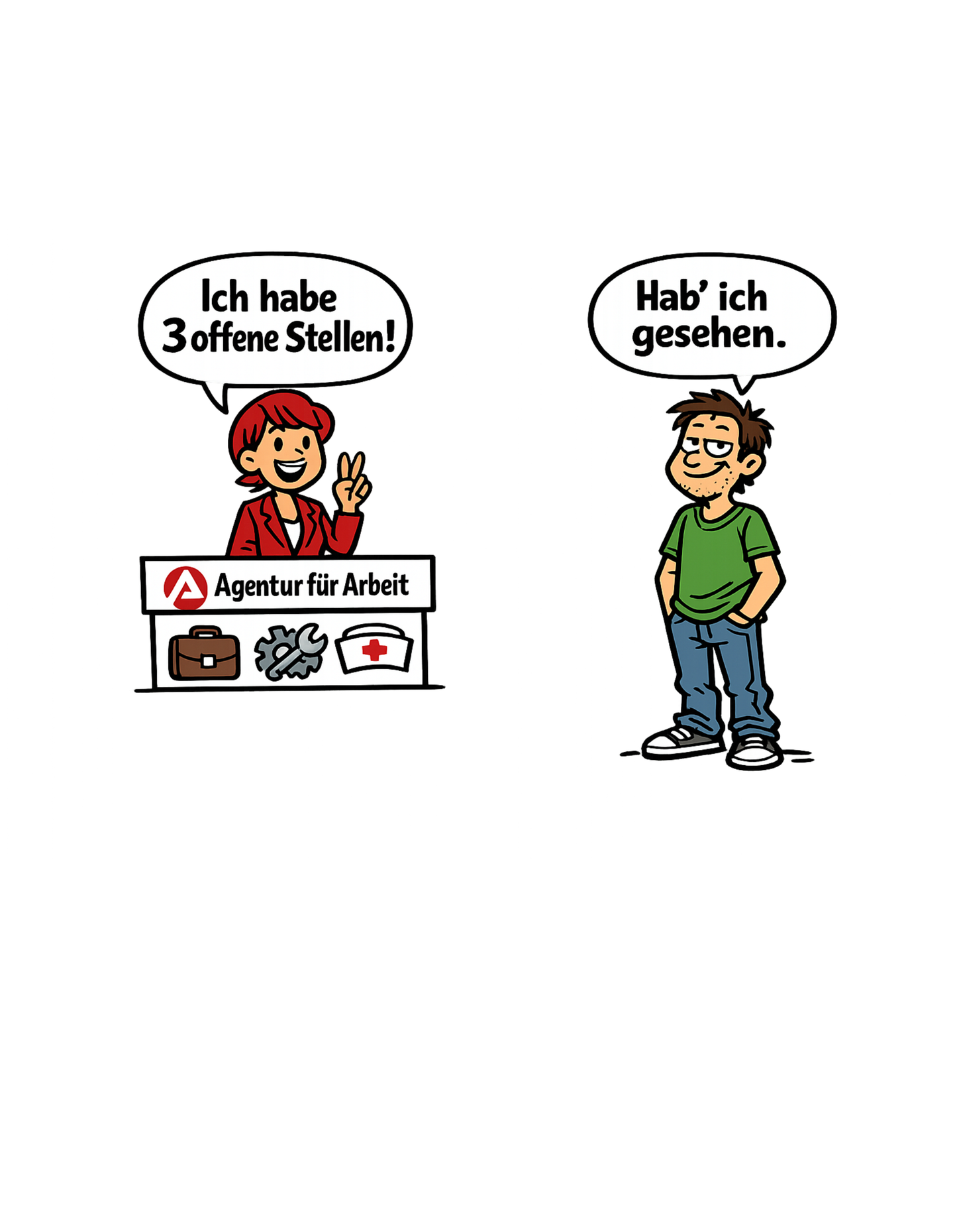 3 OFFENE STELLEN ARBEITSAGENTUR - Lustiges Herren T-Shirt