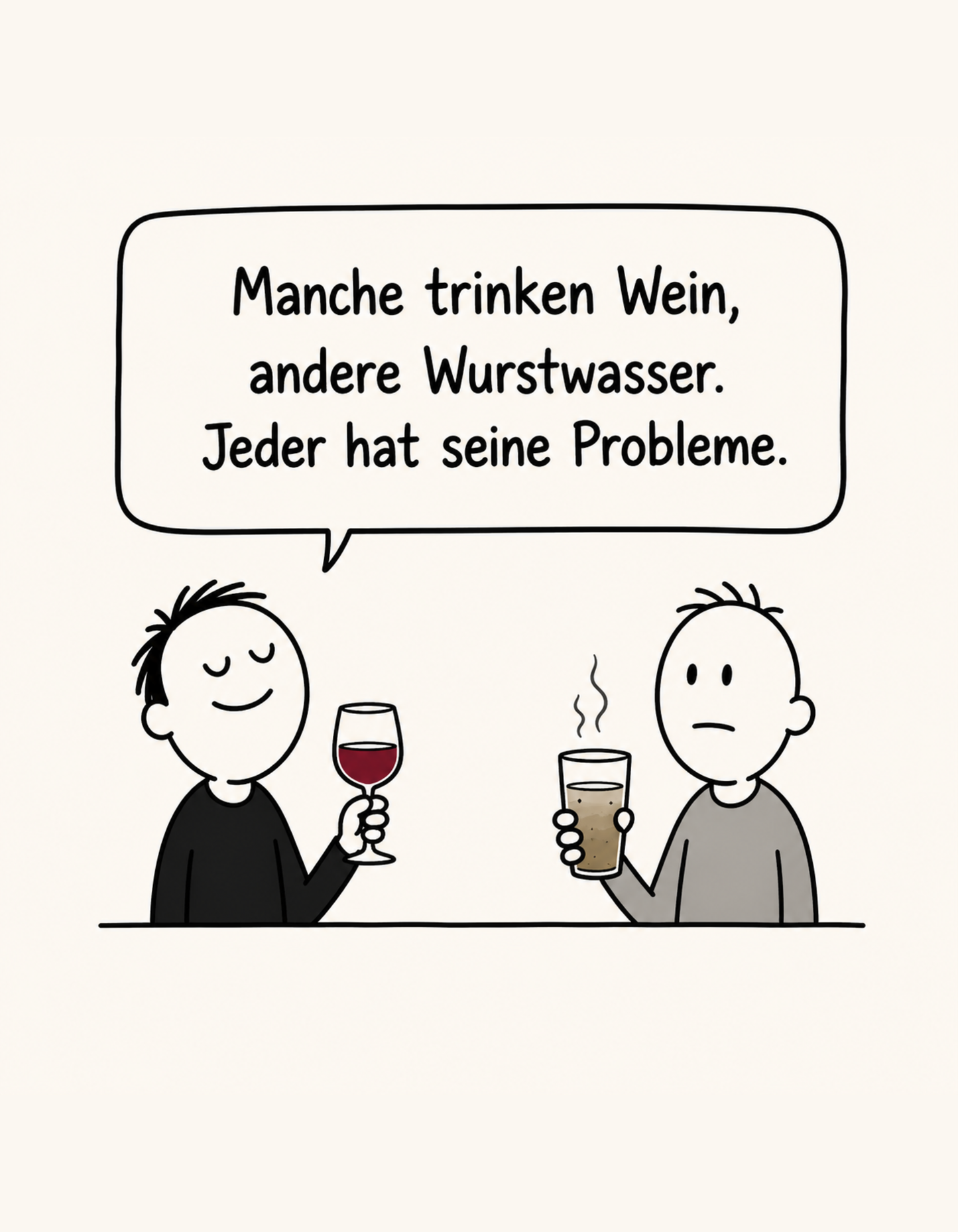 WEIN UND WURSTWASSER - Lustiges Herren T-Shirt