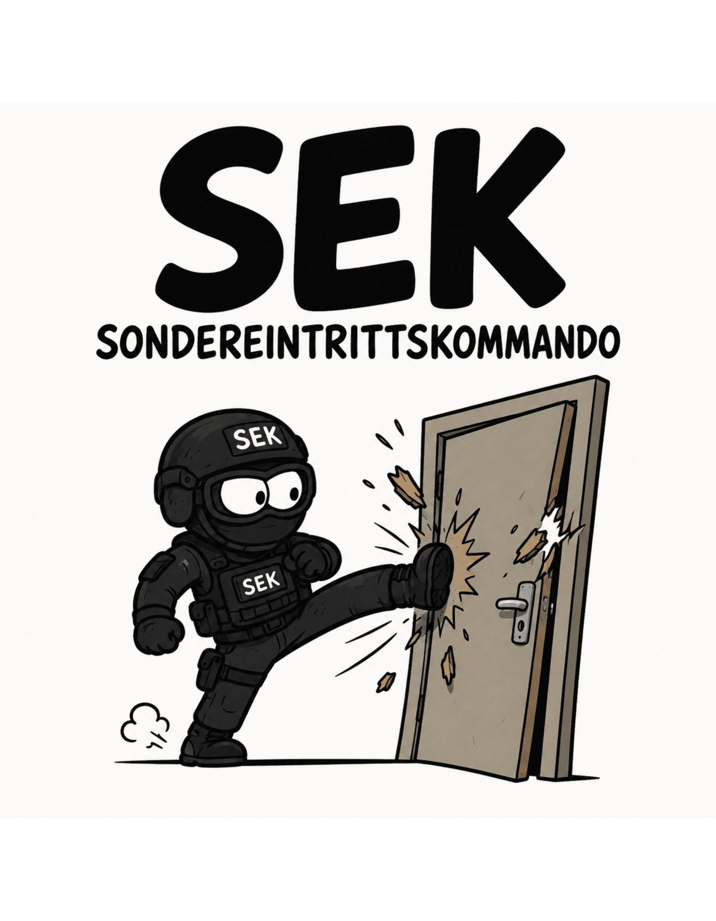 SONDEREINTRITTSKOMMANDO SEK - Lustiges Polizei Herren T-Shirt - SprücheKüche - Druckfrisch & frech