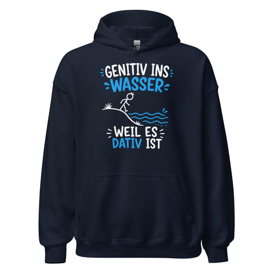 Genitiv ins Wasser weil es Dativ ist – lustiger Grammatik Hoodie für Deutschlehrer