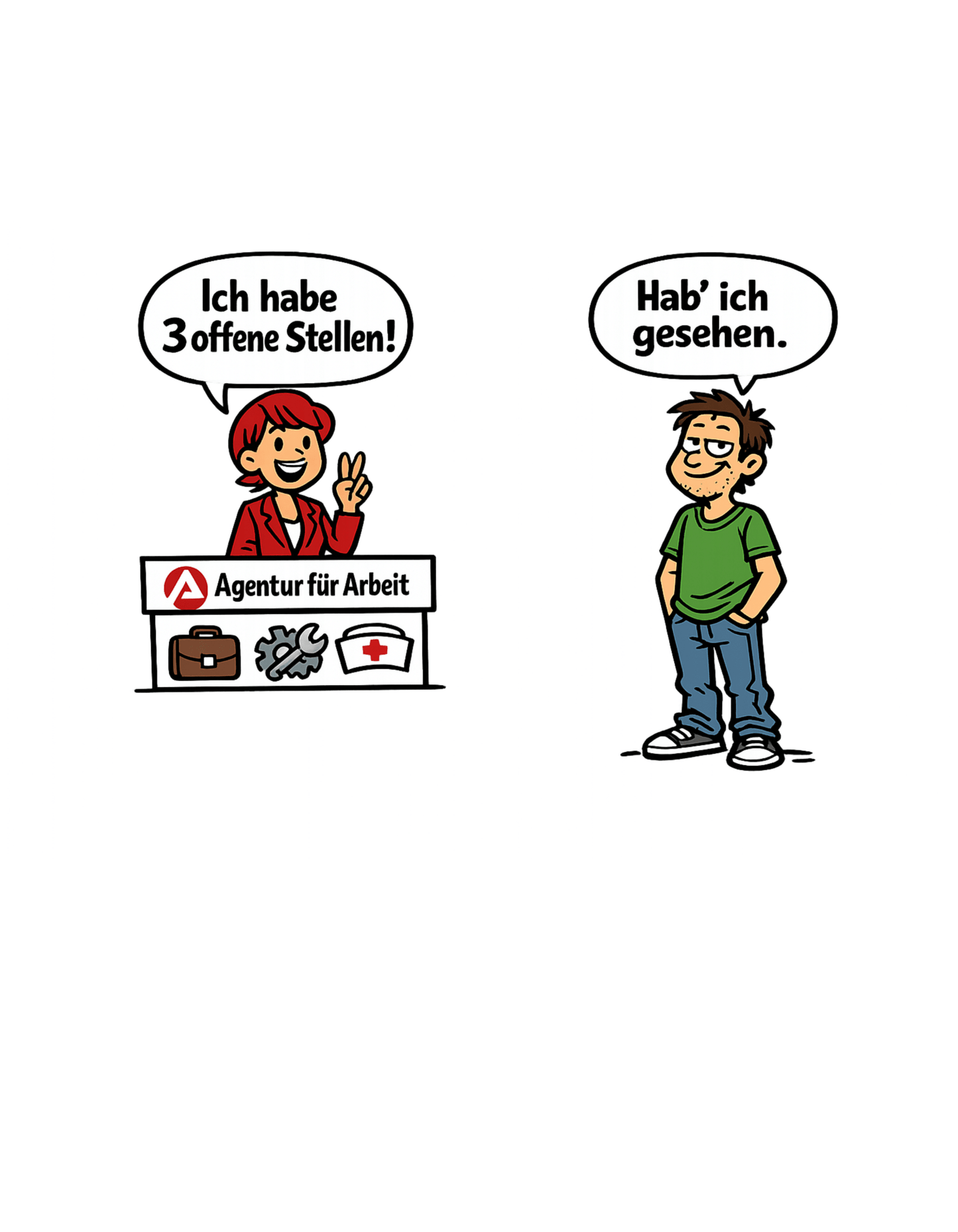 3 OFFENE STELLEN ARBEITSAGENTUR - Lustiges Herren T-Shirt - SprücheKüche - Druckfrisch & frech