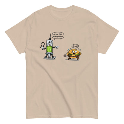 ABNEHMSPRITZE und BURGER - Lustiges Herren T-Shirt - SprücheKüche - Druckfrisch & frech