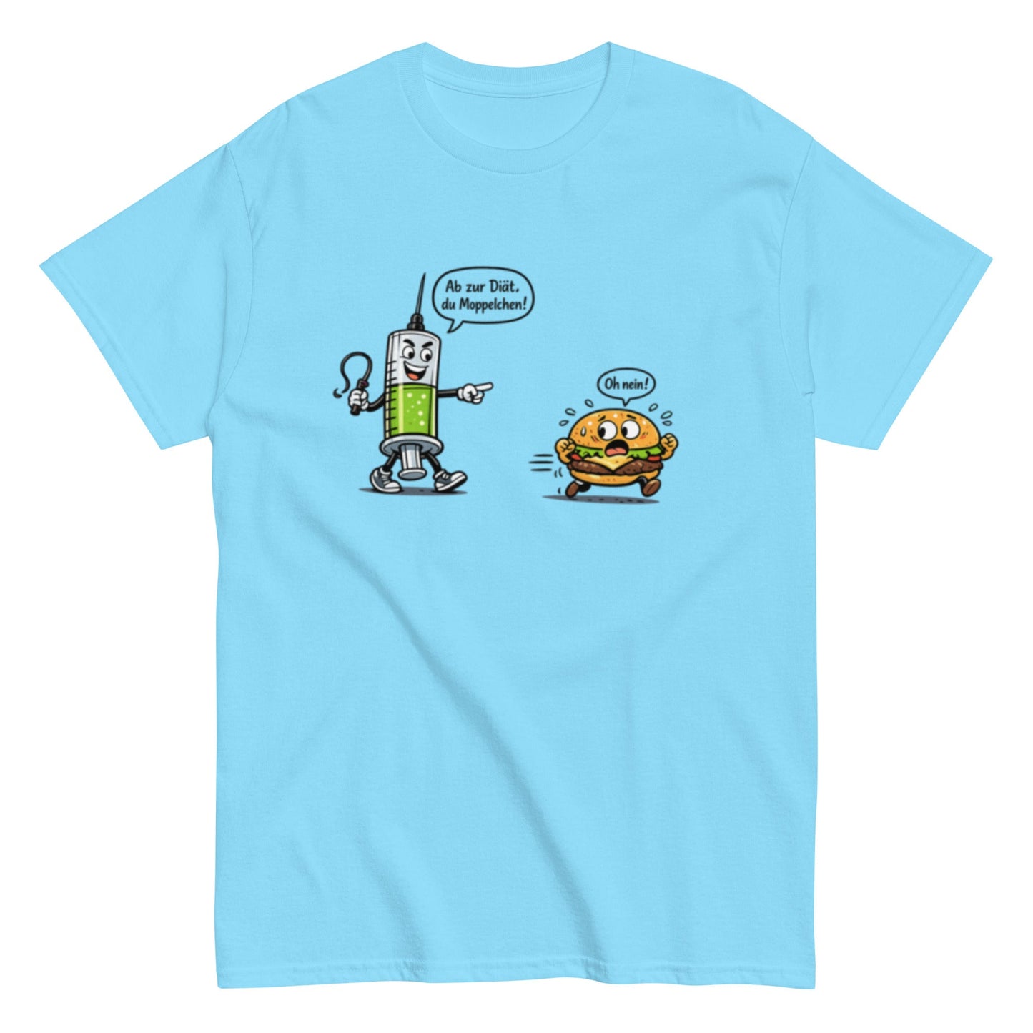 ABNEHMSPRITZE und BURGER - Lustiges Herren T-Shirt - SprücheKüche - Druckfrisch & frech