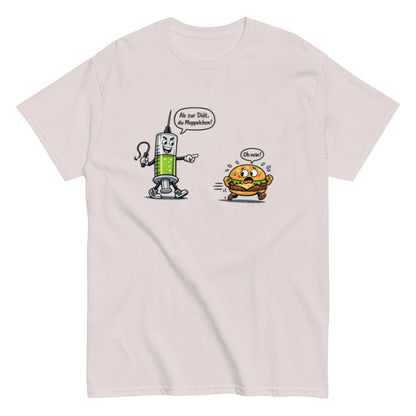 ABNEHMSPRITZE und BURGER - Lustiges Herren T-Shirt - SprücheKüche - Druckfrisch & frech
