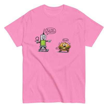 ABNEHMSPRITZE und BURGER - Lustiges Herren T-Shirt - SprücheKüche - Druckfrisch & frech