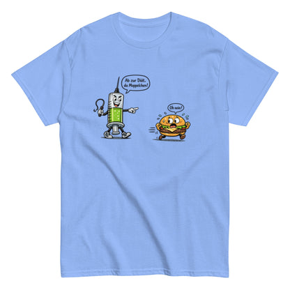 ABNEHMSPRITZE und BURGER - Lustiges Herren T-Shirt - SprücheKüche - Druckfrisch & frech