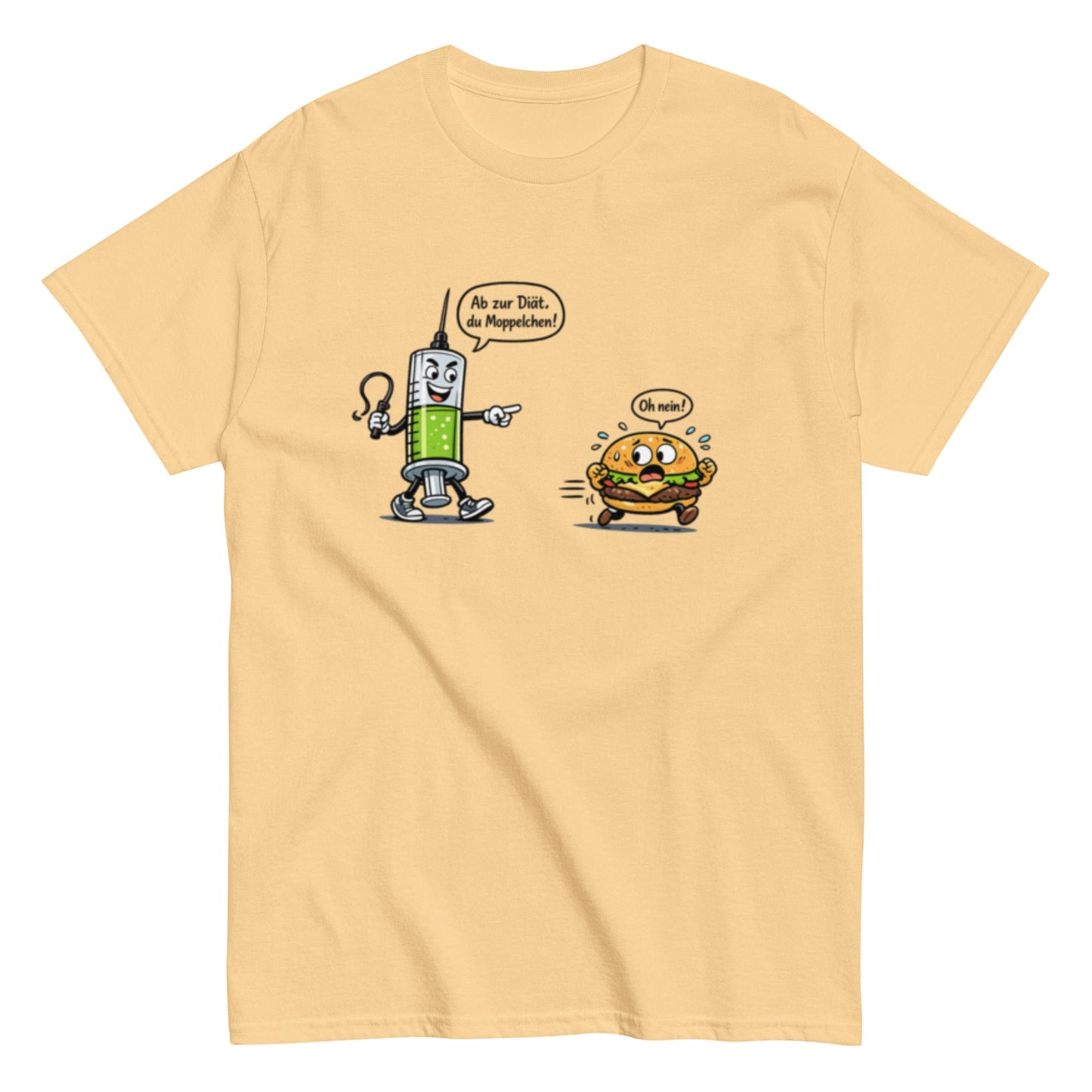 ABNEHMSPRITZE und BURGER - Lustiges Herren T-Shirt - SprücheKüche - Druckfrisch & frech