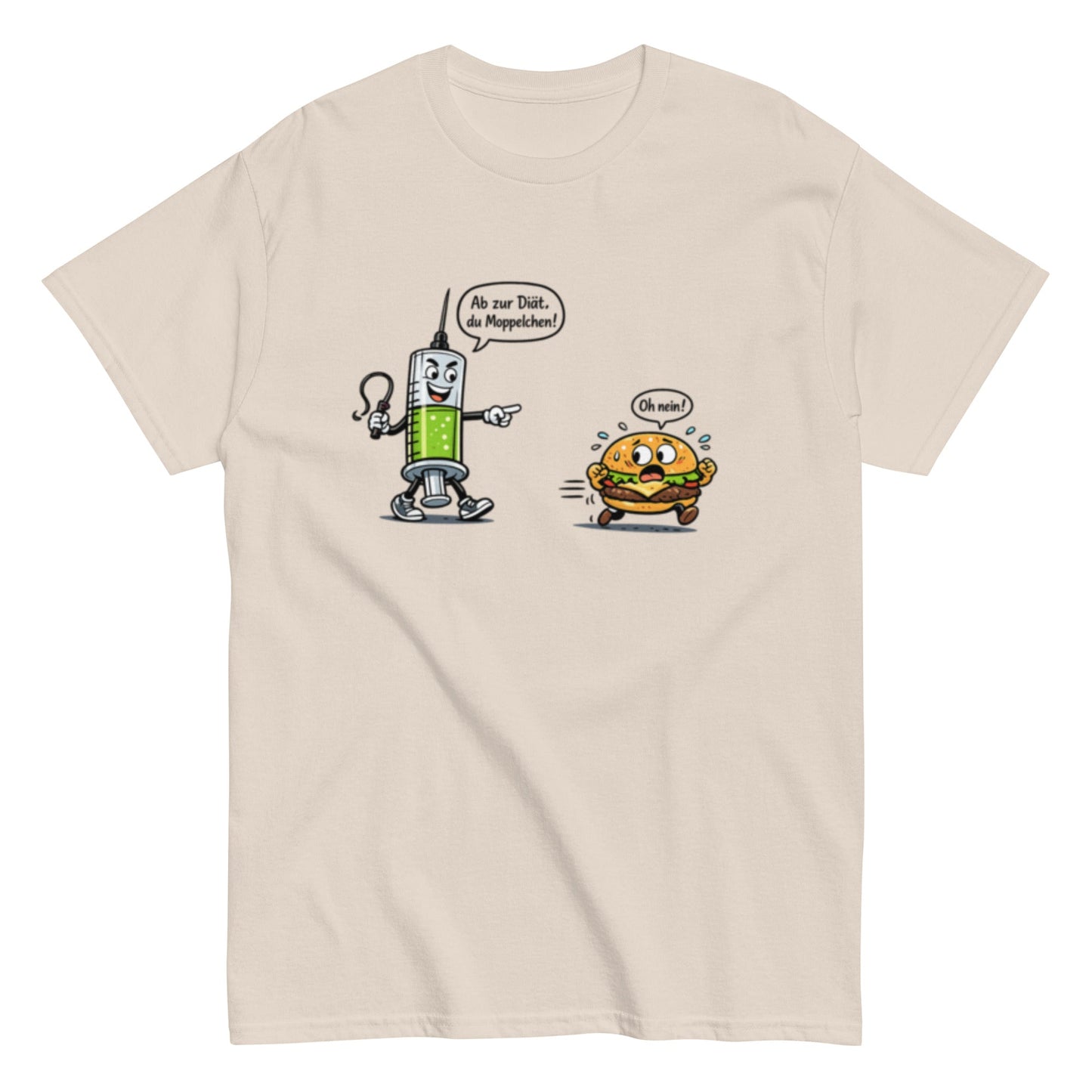 ABNEHMSPRITZE und BURGER - Lustiges Herren T-Shirt - SprücheKüche - Druckfrisch & frech