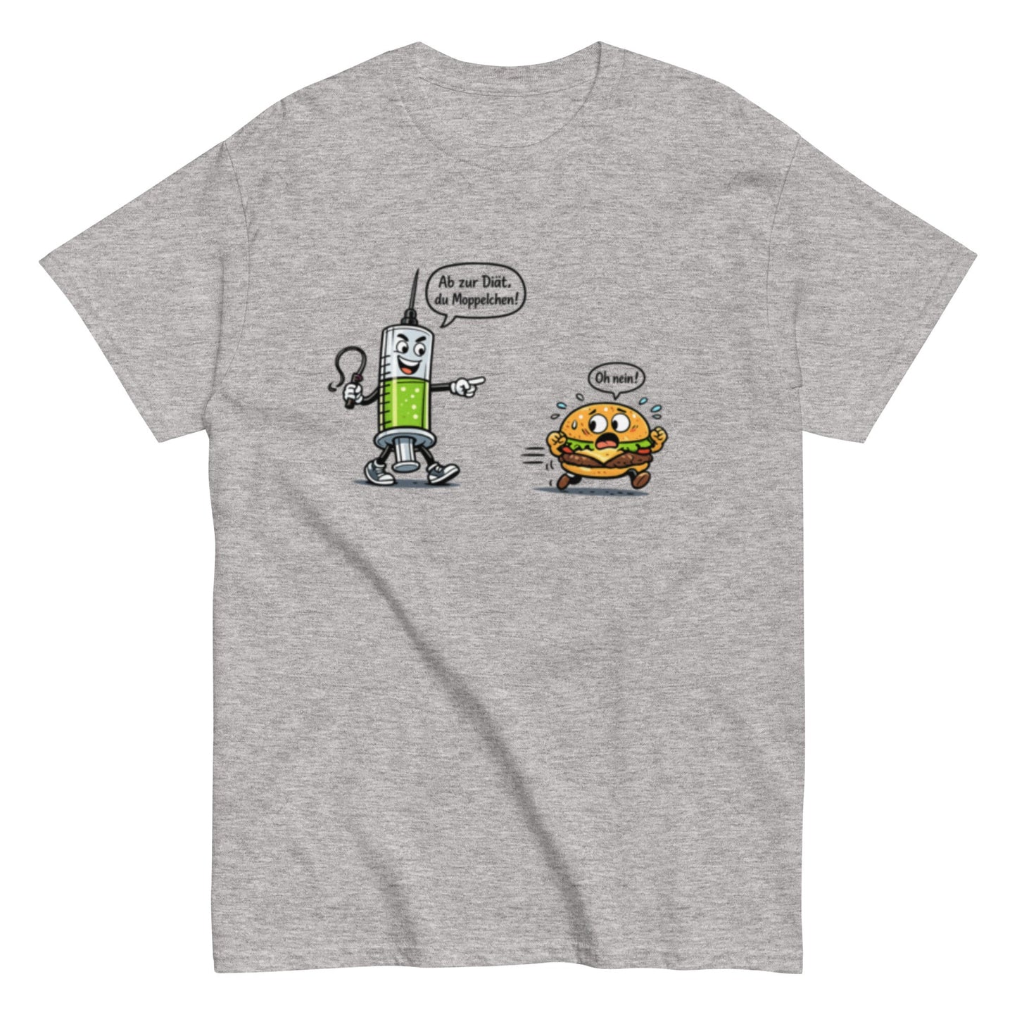 ABNEHMSPRITZE und BURGER - Lustiges Herren T-Shirt - SprücheKüche - Druckfrisch & frech