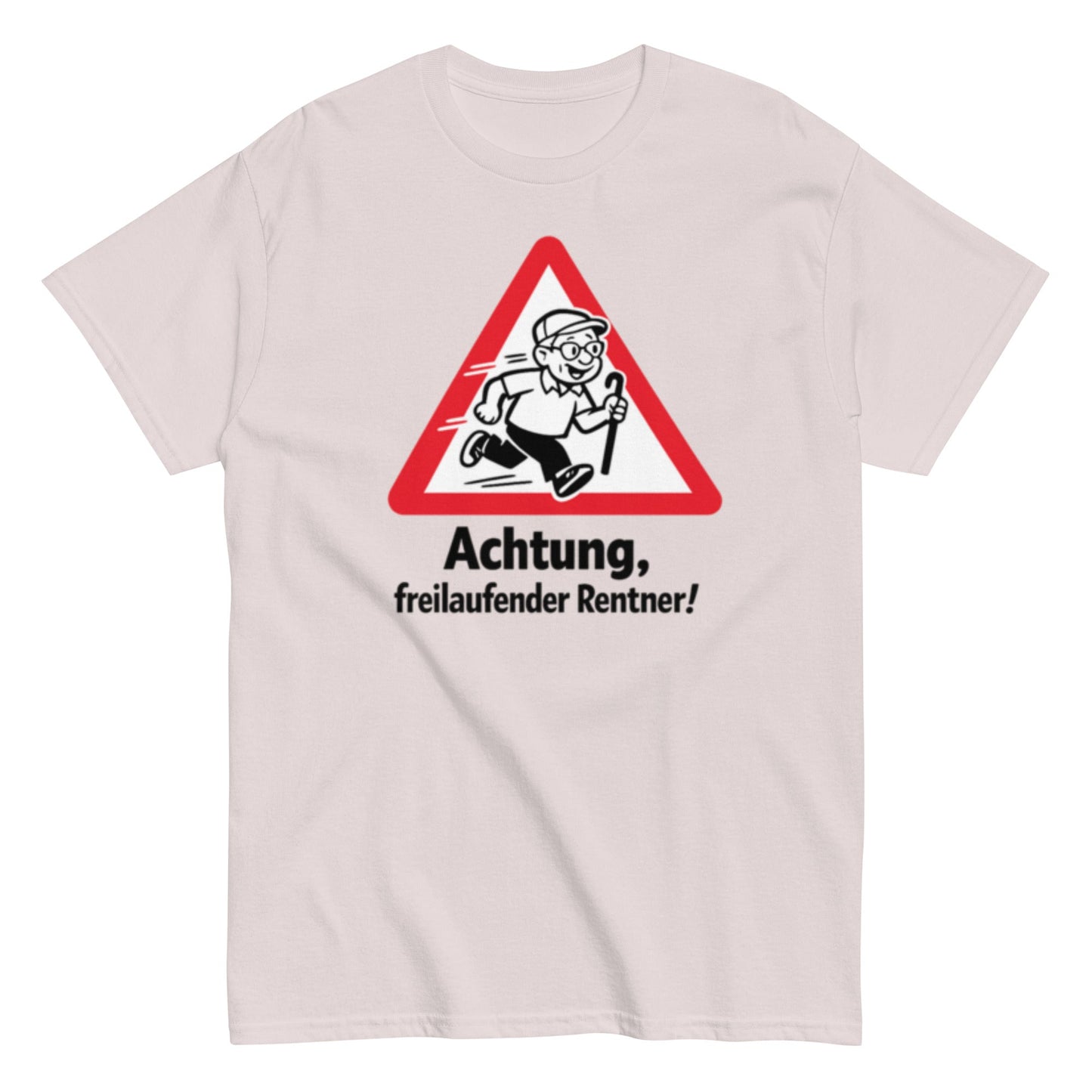 ACHTUNG FREILAUFENDER RENTNER - Lustiges Herren T-Shirt - SprücheKüche - Druckfrisch & frech