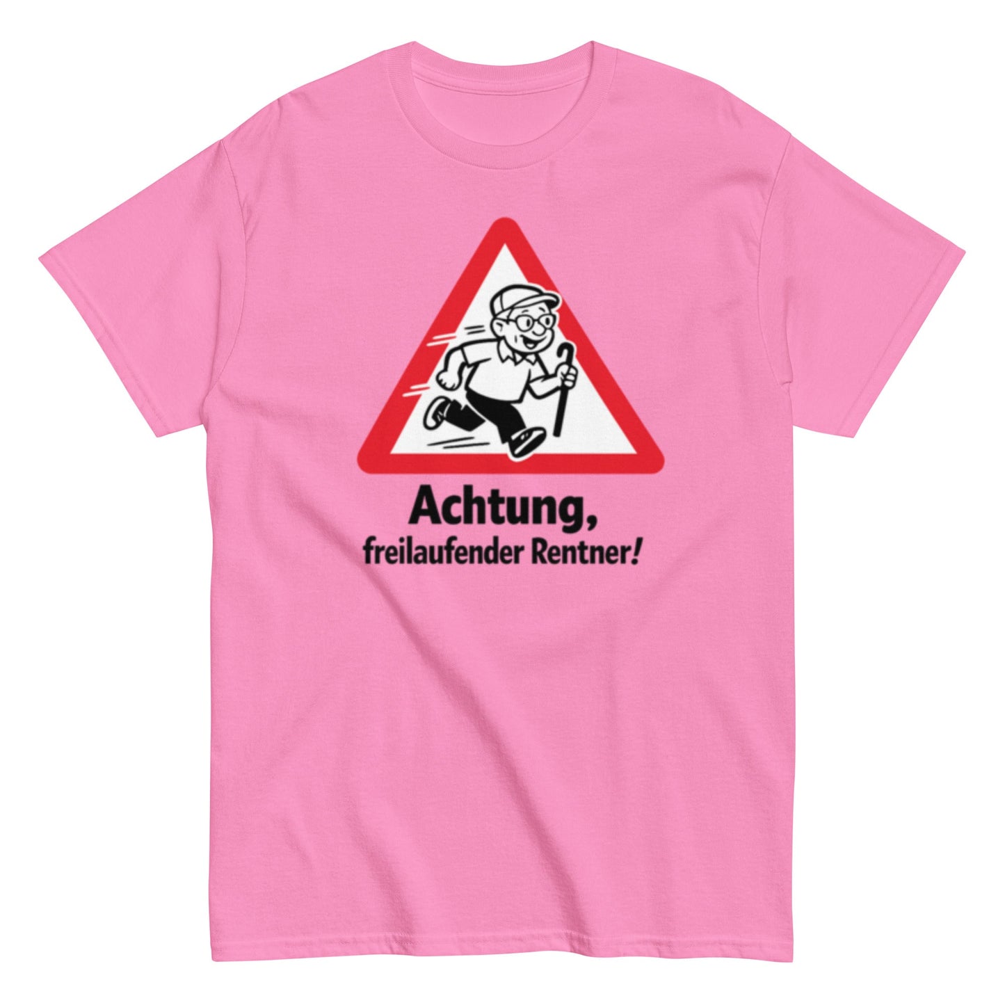 ACHTUNG FREILAUFENDER RENTNER - Lustiges Herren T-Shirt - SprücheKüche - Druckfrisch & frech