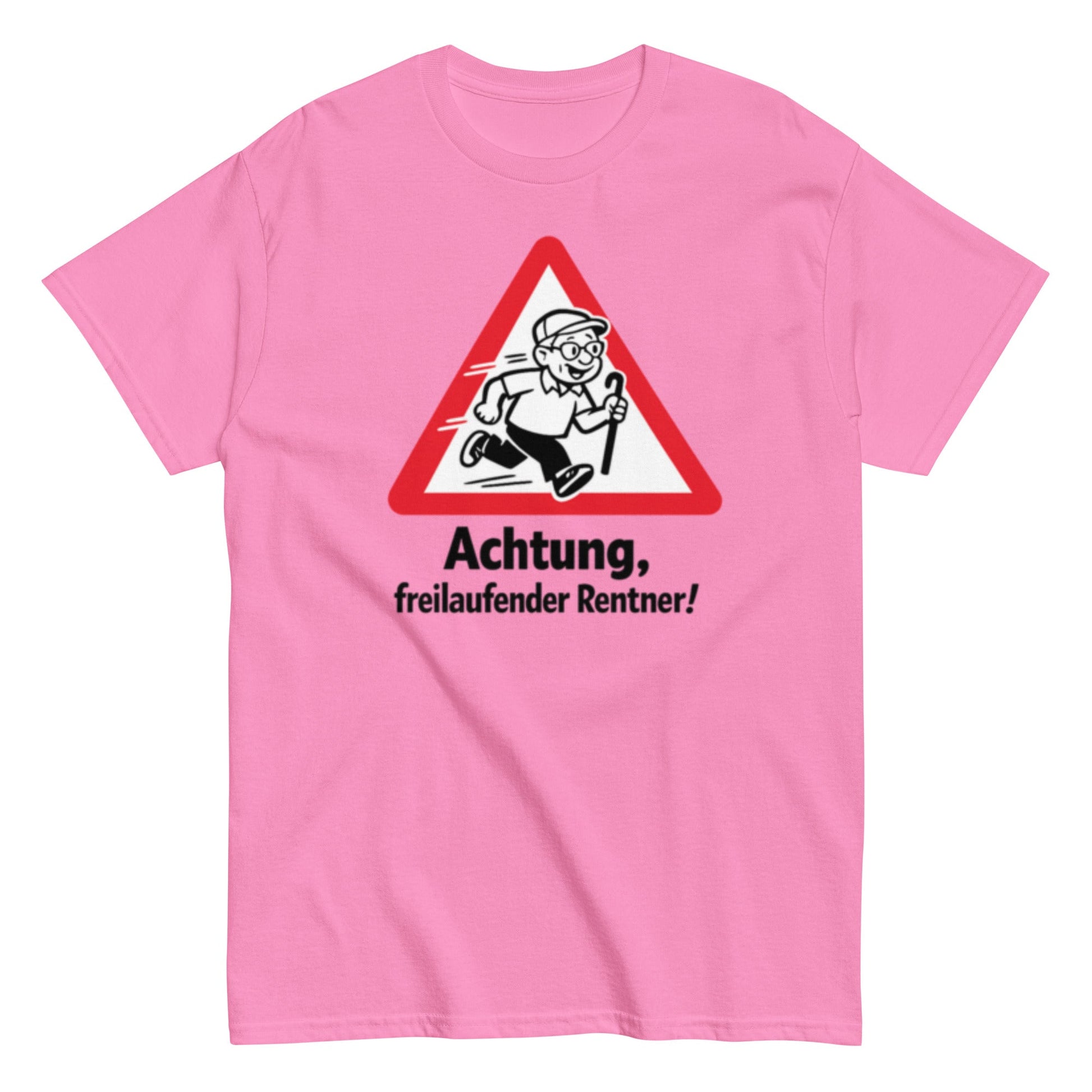 ACHTUNG FREILAUFENDER RENTNER - Lustiges Herren T-Shirt - SprücheKüche - Druckfrisch & frech