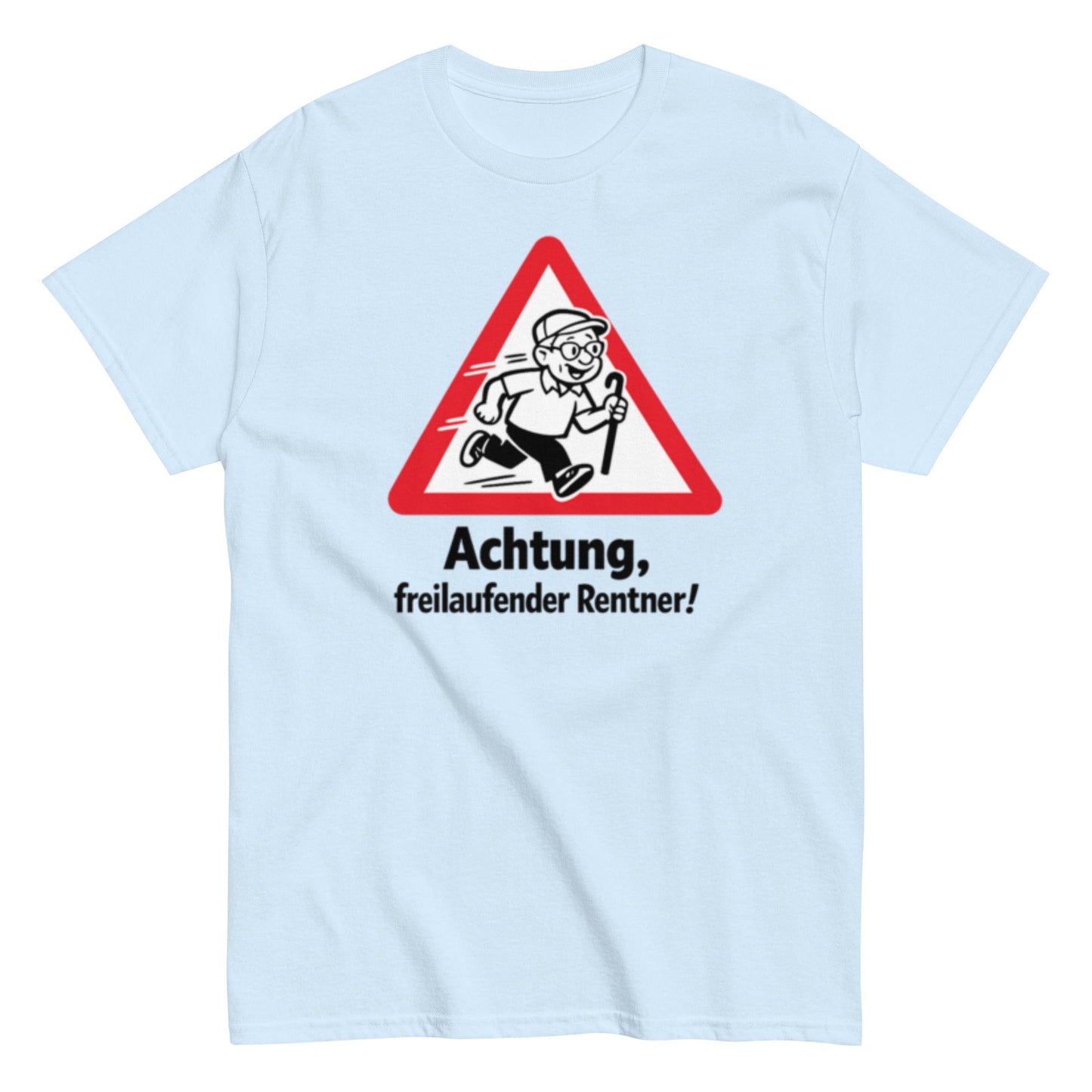 ACHTUNG FREILAUFENDER RENTNER - Lustiges Herren T-Shirt - SprücheKüche - Druckfrisch & frech