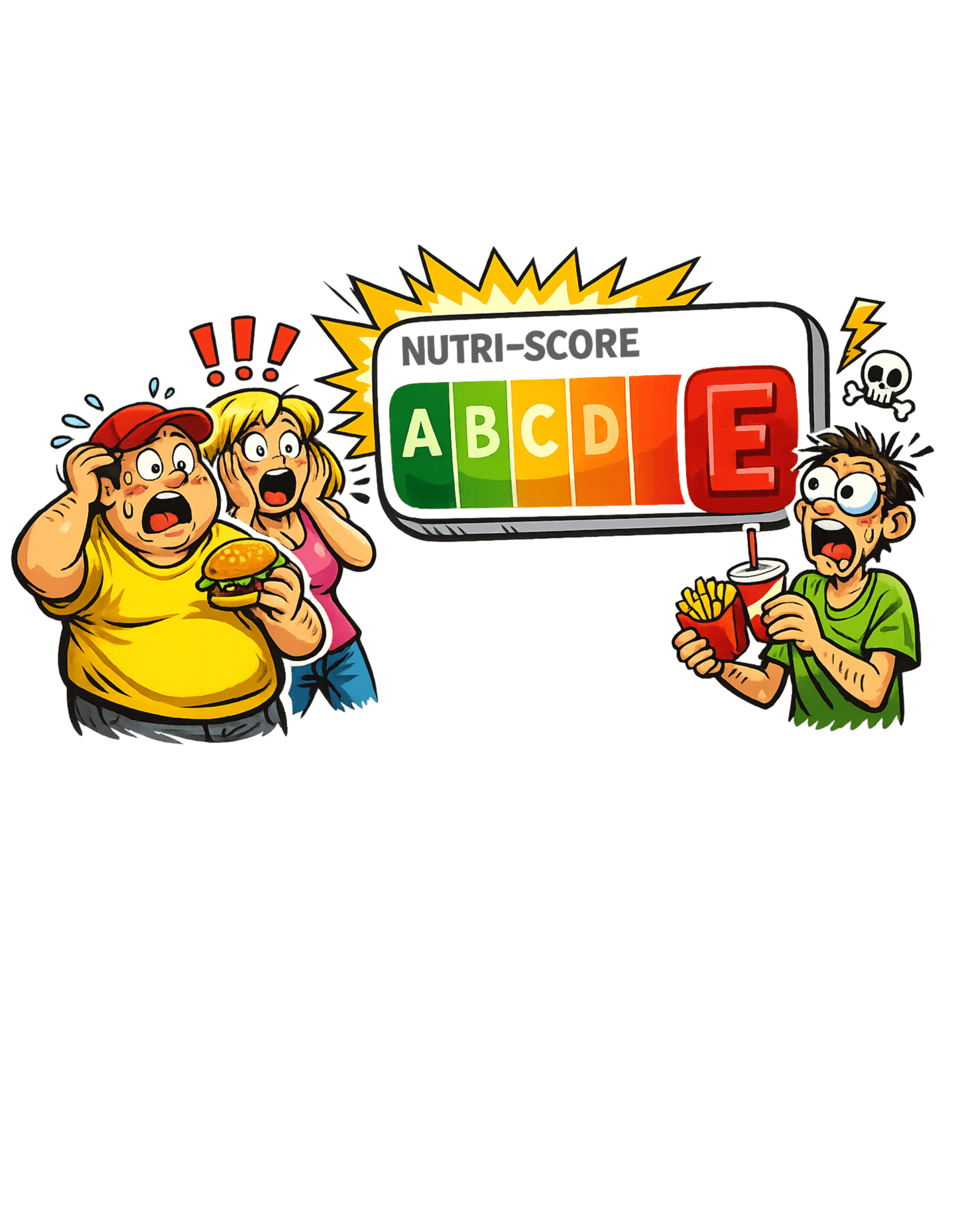 Ahhhhhh Nutriscore E - Lustiges Unisex T-Shirt - SprücheKüche - Druckfrisch & frech