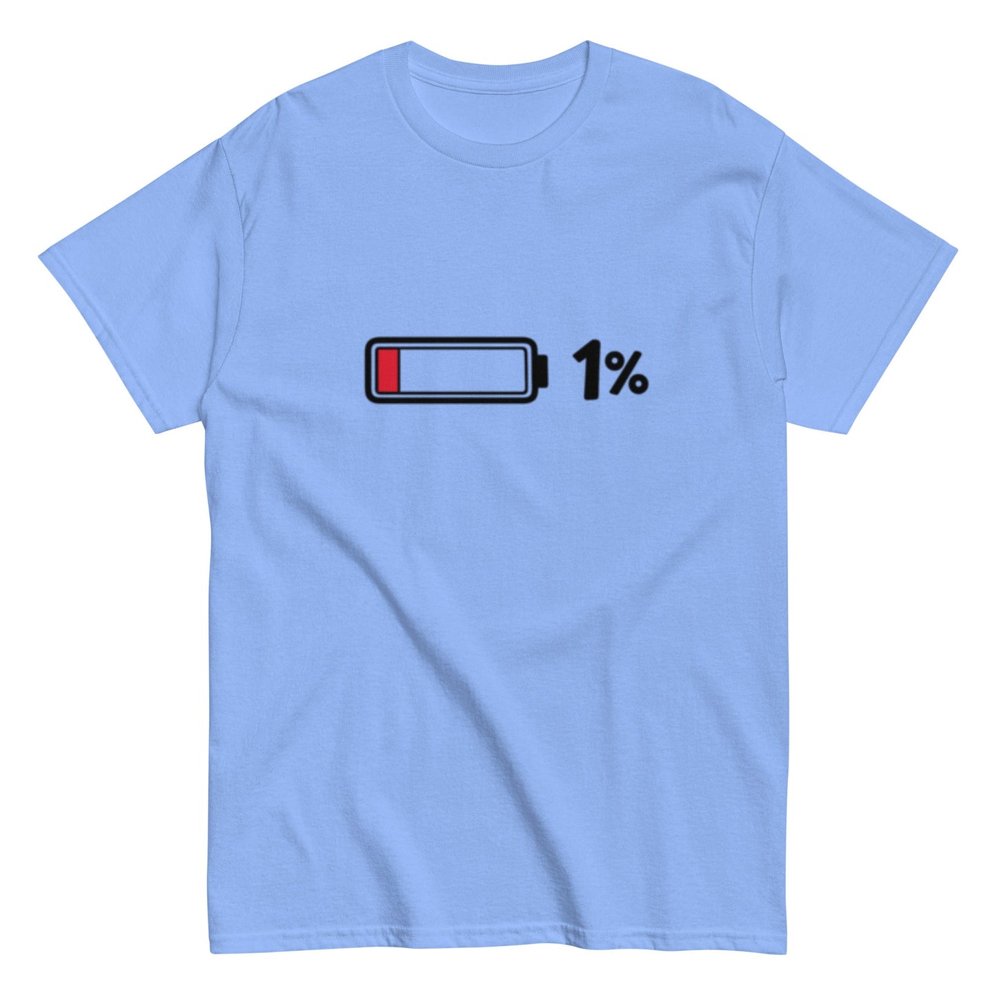 Akkustand leer bei 1% - Lustiges Unisex T-Shirt - SprücheKüche - Druckfrisch & frech