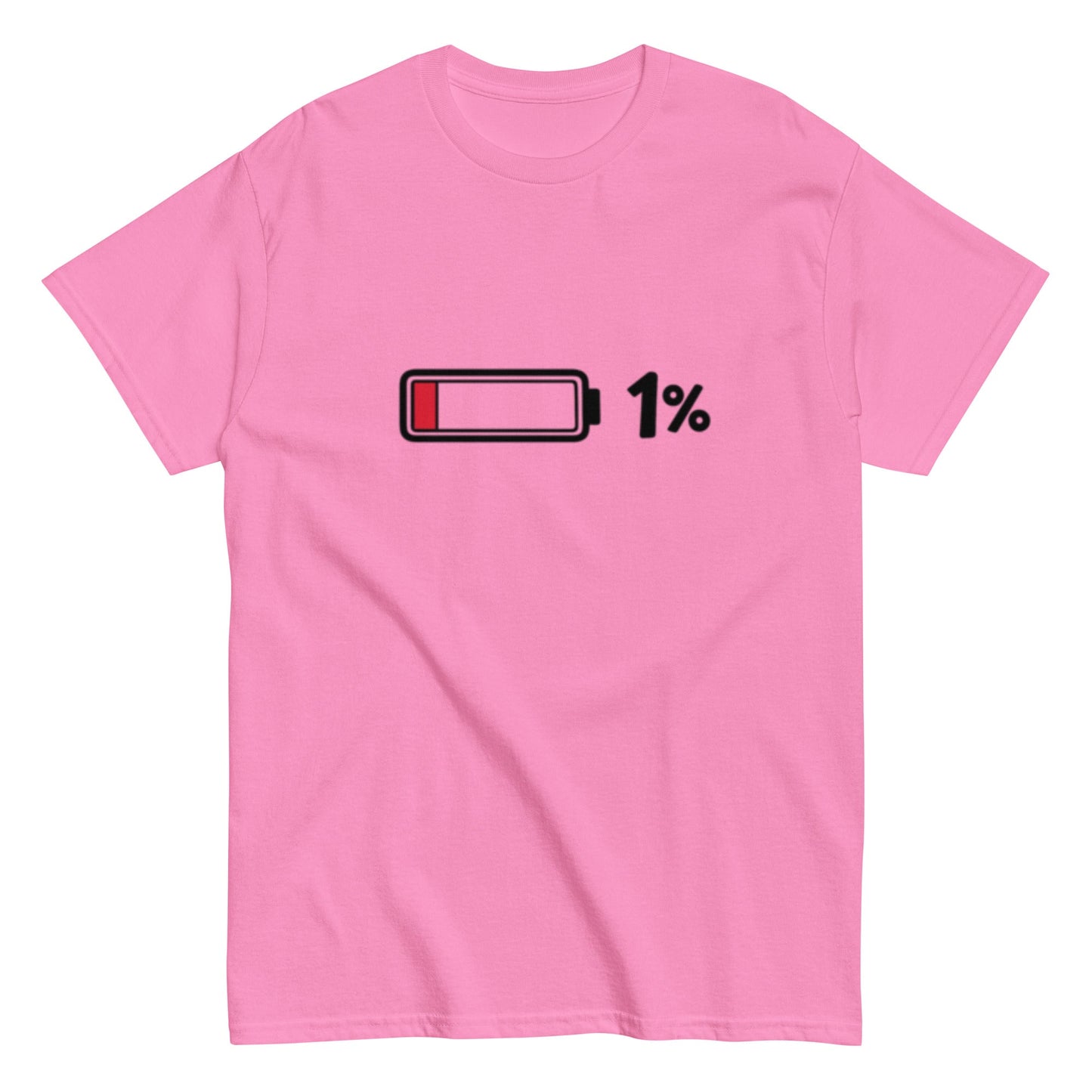 Akkustand leer bei 1% - Lustiges Unisex T-Shirt - SprücheKüche - Druckfrisch & frech