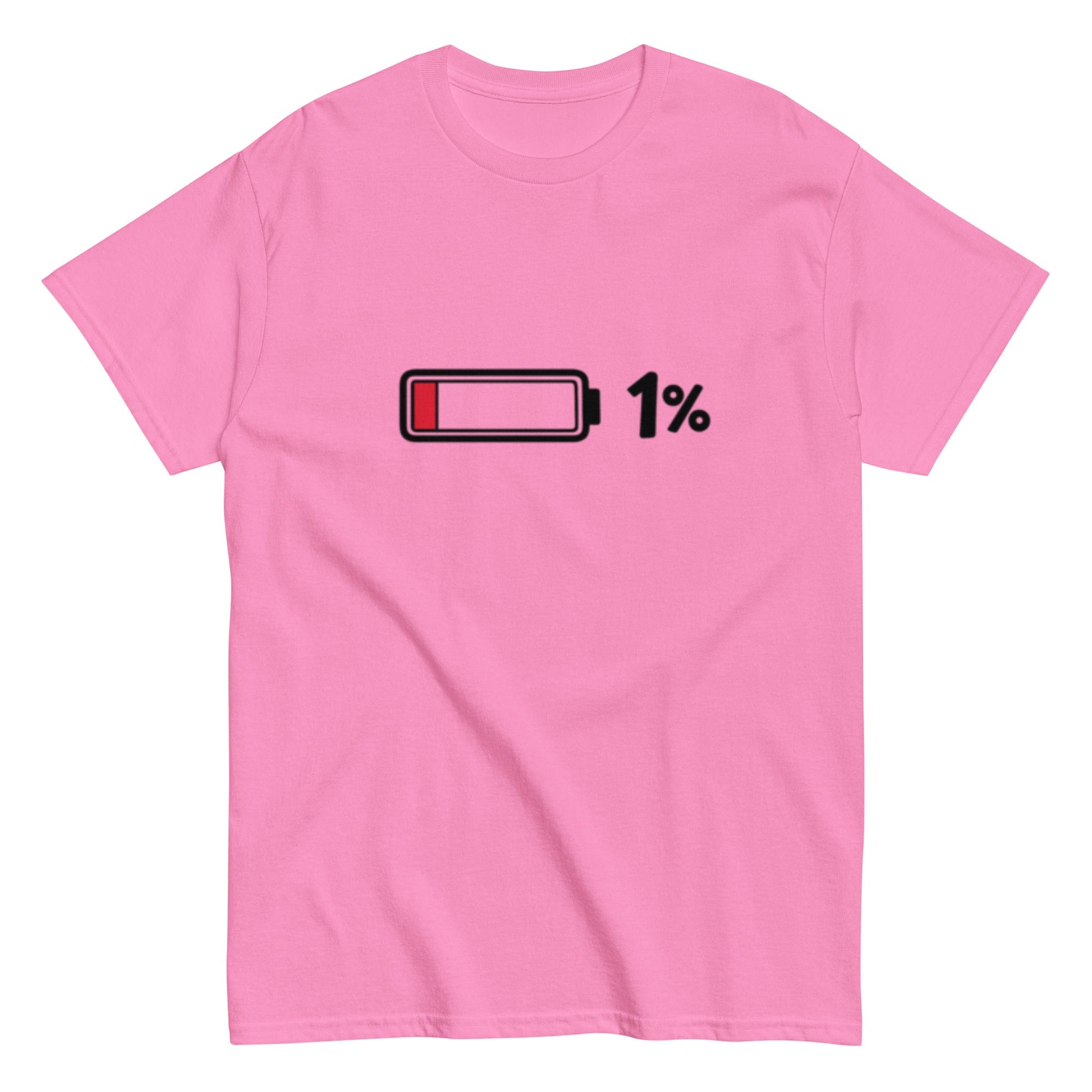 Akkustand leer bei 1% - Lustiges Unisex T-Shirt - SprücheKüche - Druckfrisch & frech