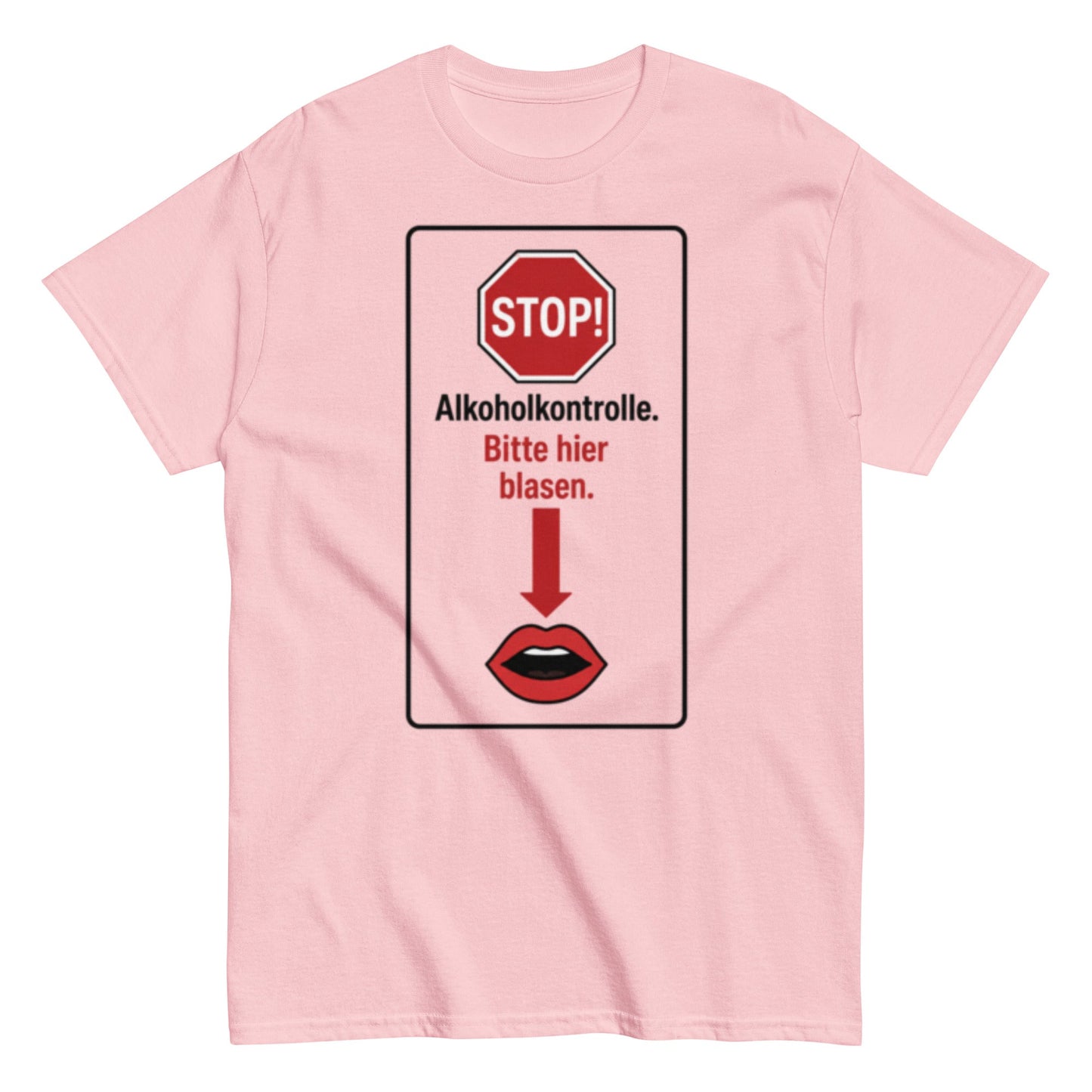 Bitte hier blasen Shirt – Lustiges Unisex T-Shirt - SprücheKüche - Druckfrisch & frech