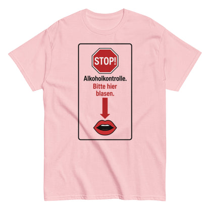 Bitte hier blasen Shirt – Lustiges Unisex T-Shirt - SprücheKüche - Druckfrisch & frech