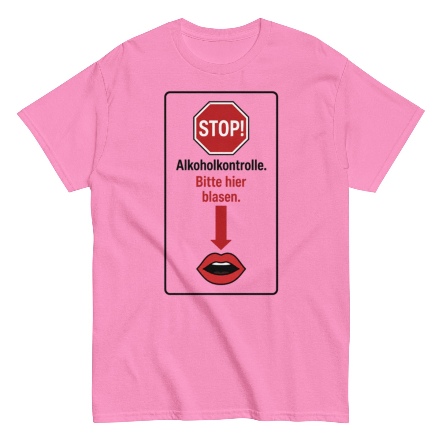 Bitte hier blasen Shirt – Lustiges Unisex T-Shirt - SprücheKüche - Druckfrisch & frech