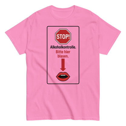 Bitte hier blasen Shirt – Lustiges Unisex T-Shirt - SprücheKüche - Druckfrisch & frech