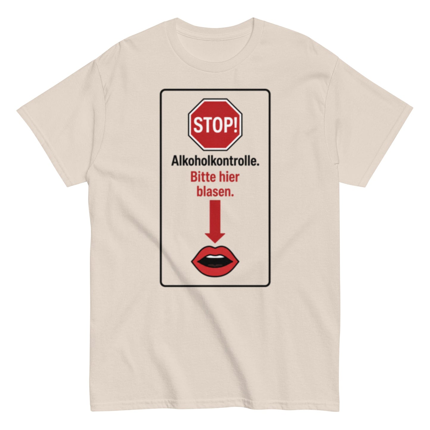 Bitte hier blasen Shirt – Lustiges Unisex T-Shirt - SprücheKüche - Druckfrisch & frech
