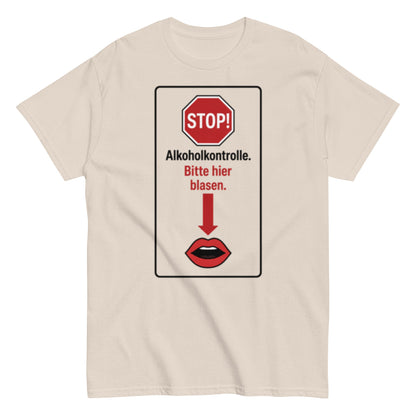 Bitte hier blasen Shirt – Lustiges Unisex T-Shirt - SprücheKüche - Druckfrisch & frech