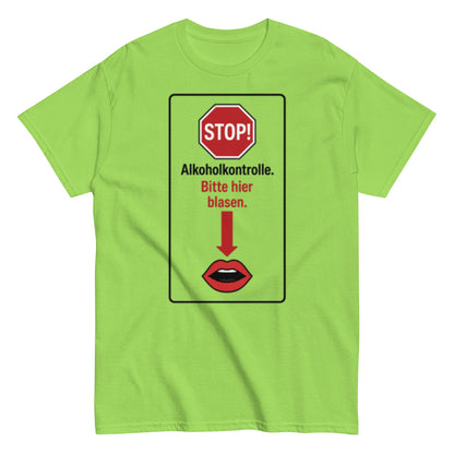 Bitte hier blasen Shirt – Lustiges Unisex T-Shirt - SprücheKüche - Druckfrisch & frech