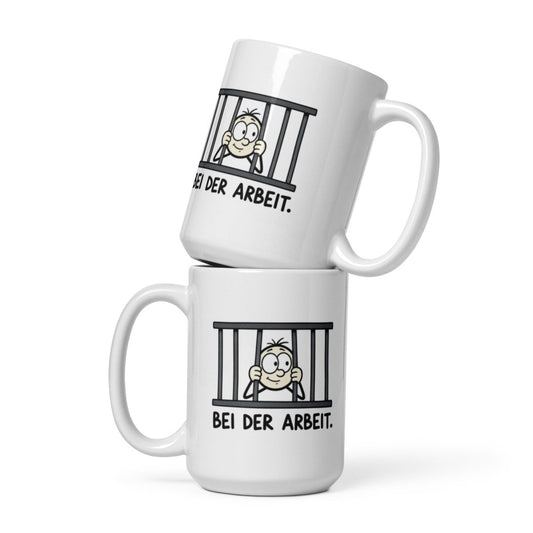 Bei der Arbeit - Lustige Tasse für deinen Arbeitsalltag - SprücheKüche - Druckfrisch & frech