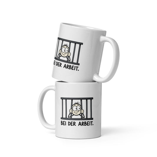 Bei der Arbeit - Lustige Tasse für deinen Arbeitsalltag - SprücheKüche - Druckfrisch & frech