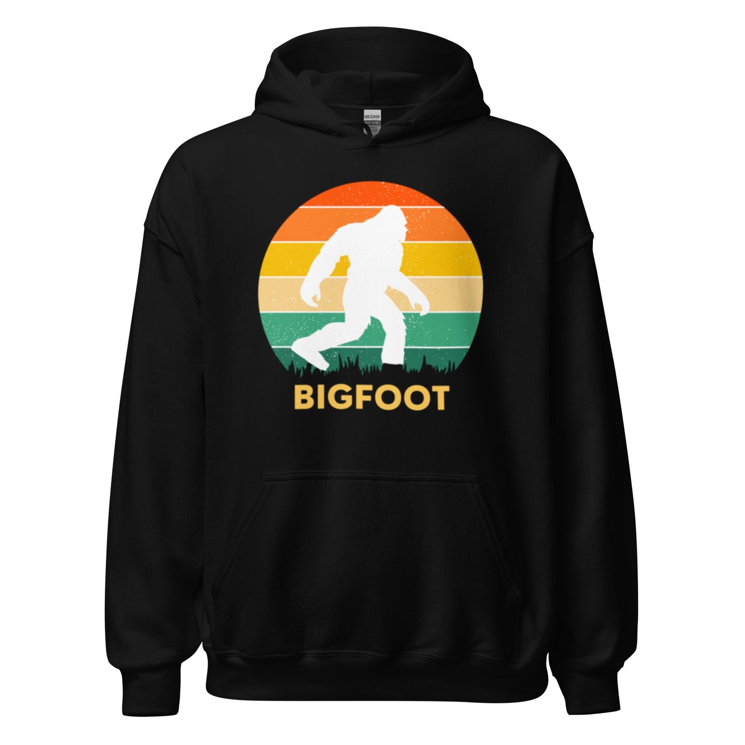Bigfoot Vintage Sunset Hoodie – Kultiges Sasquatch Design für Abenteuer - Fans, Herren , Frauen, Unisex - Kapuzenpullover - SprücheKüche - Druckfrisch & frech