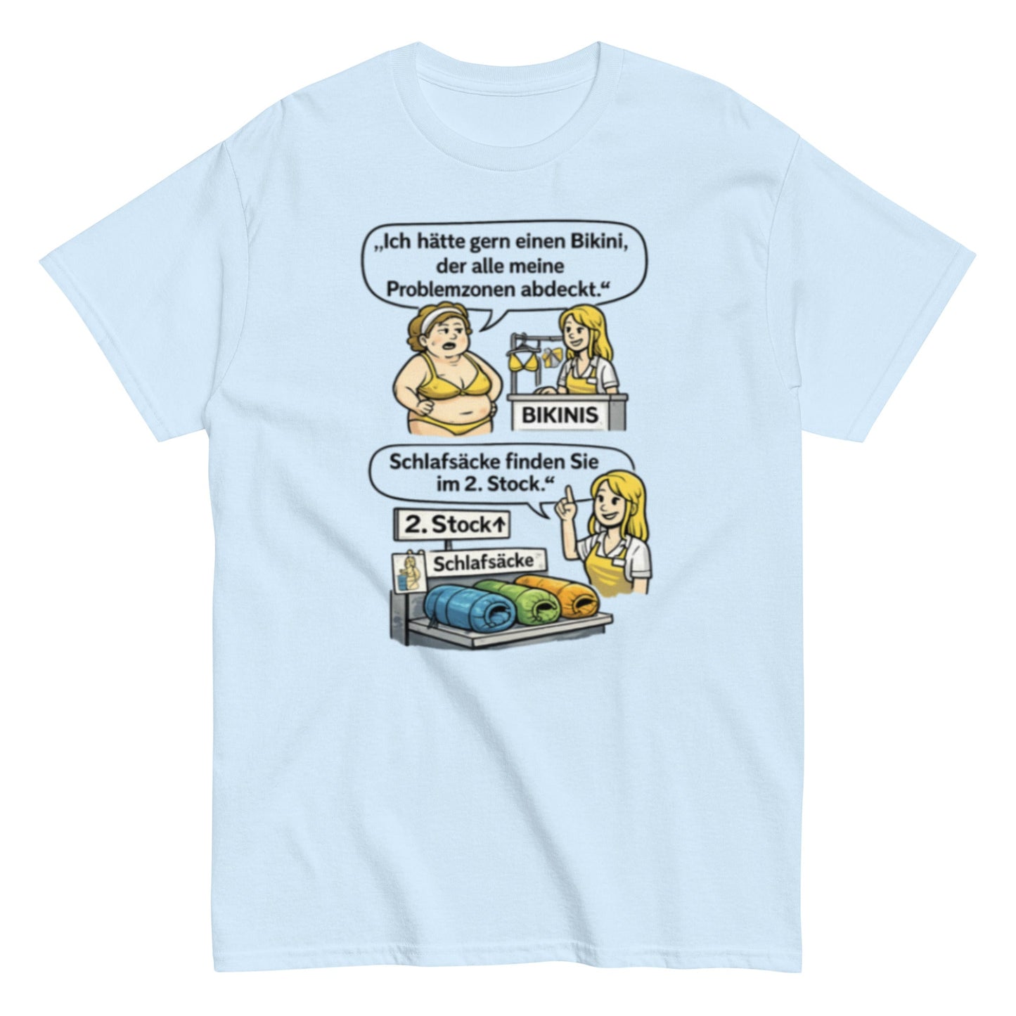 BIKINI PROBLEMZONE SCHLAFSACK - Lustiges Herren T-Shirt - SprücheKüche - Druckfrisch & frech