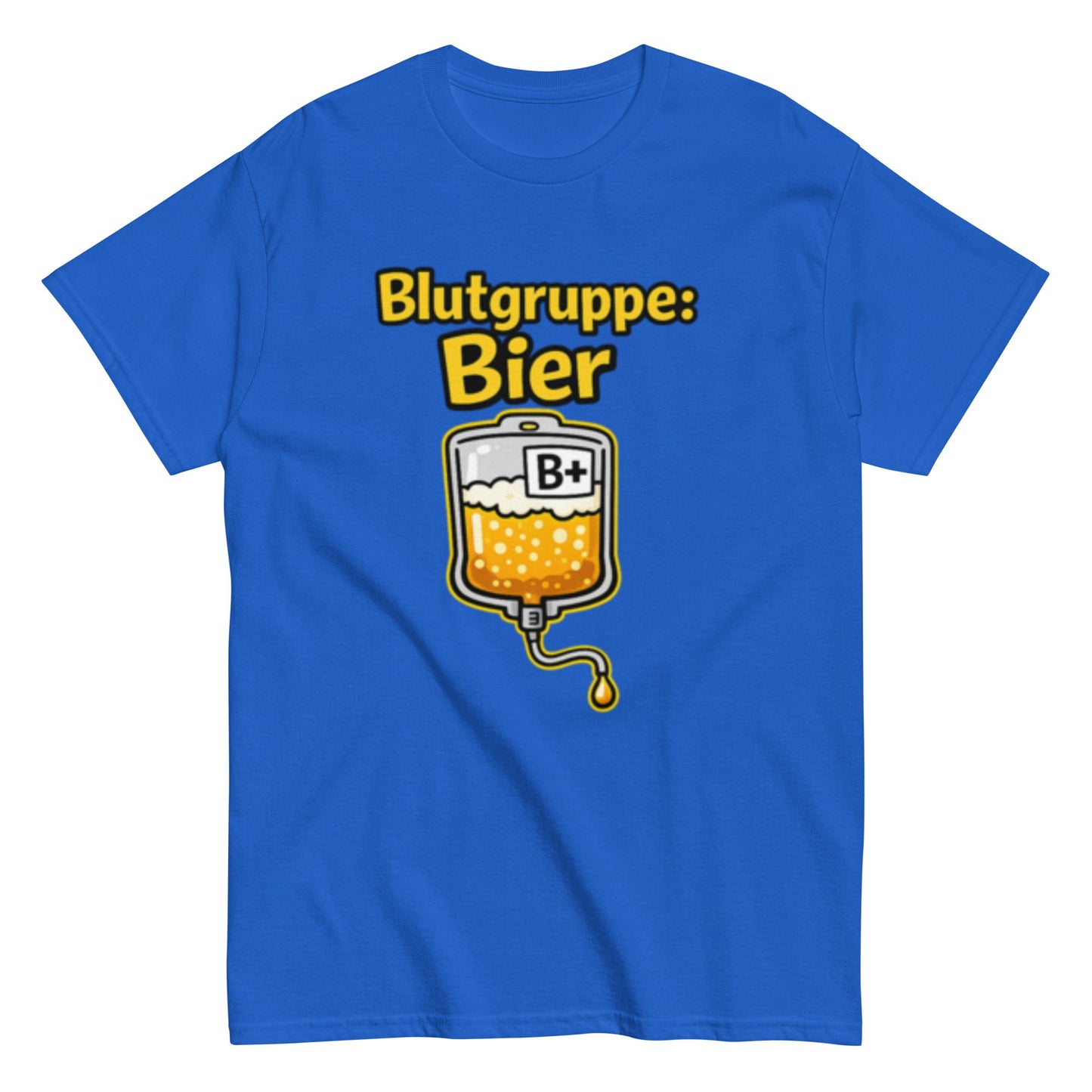 Blutgruppe Bier+ - Lustiges Unisex T-Shirt - SprücheKüche - Druckfrisch & frech