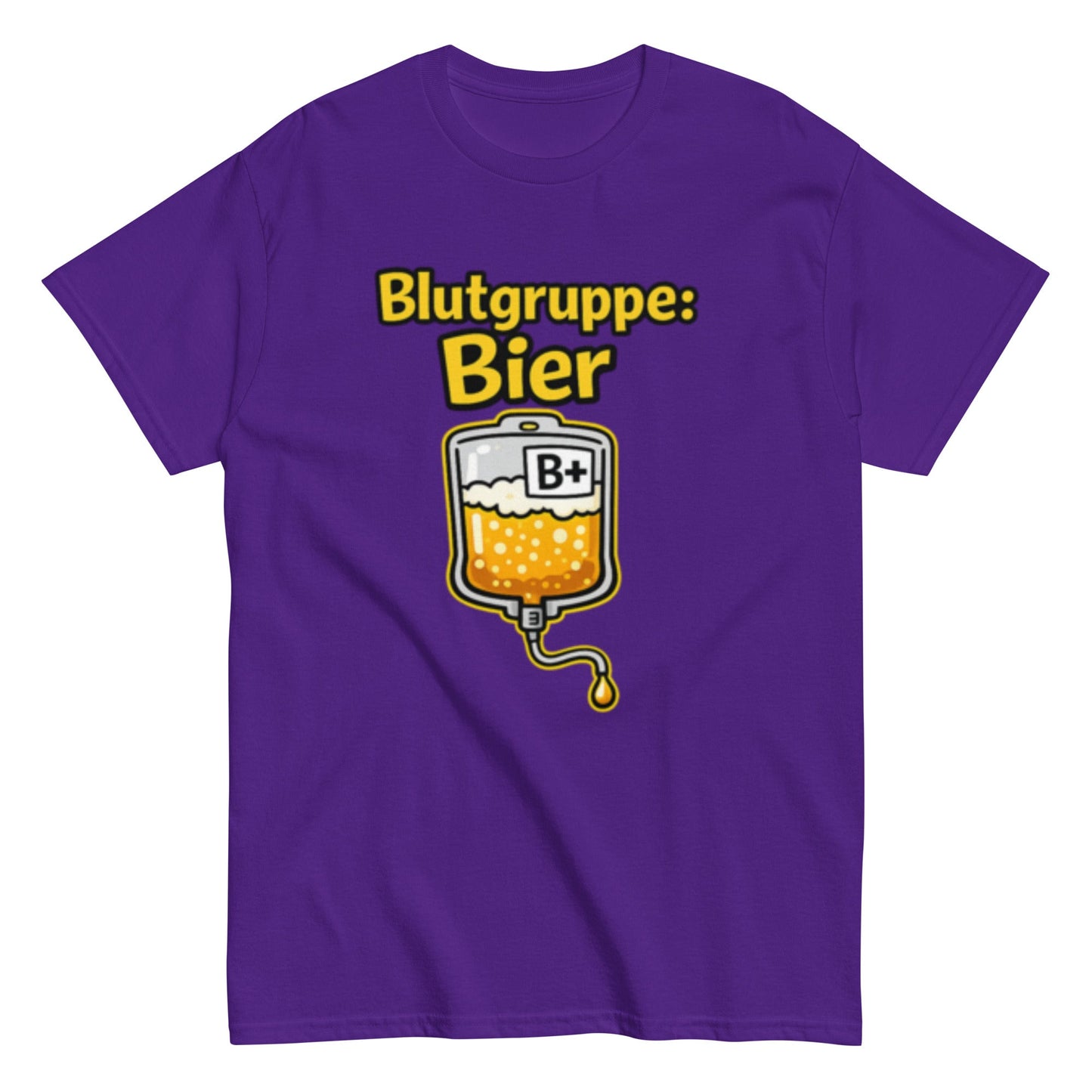 Blutgruppe Bier+ - Lustiges Unisex T-Shirt - SprücheKüche - Druckfrisch & frech
