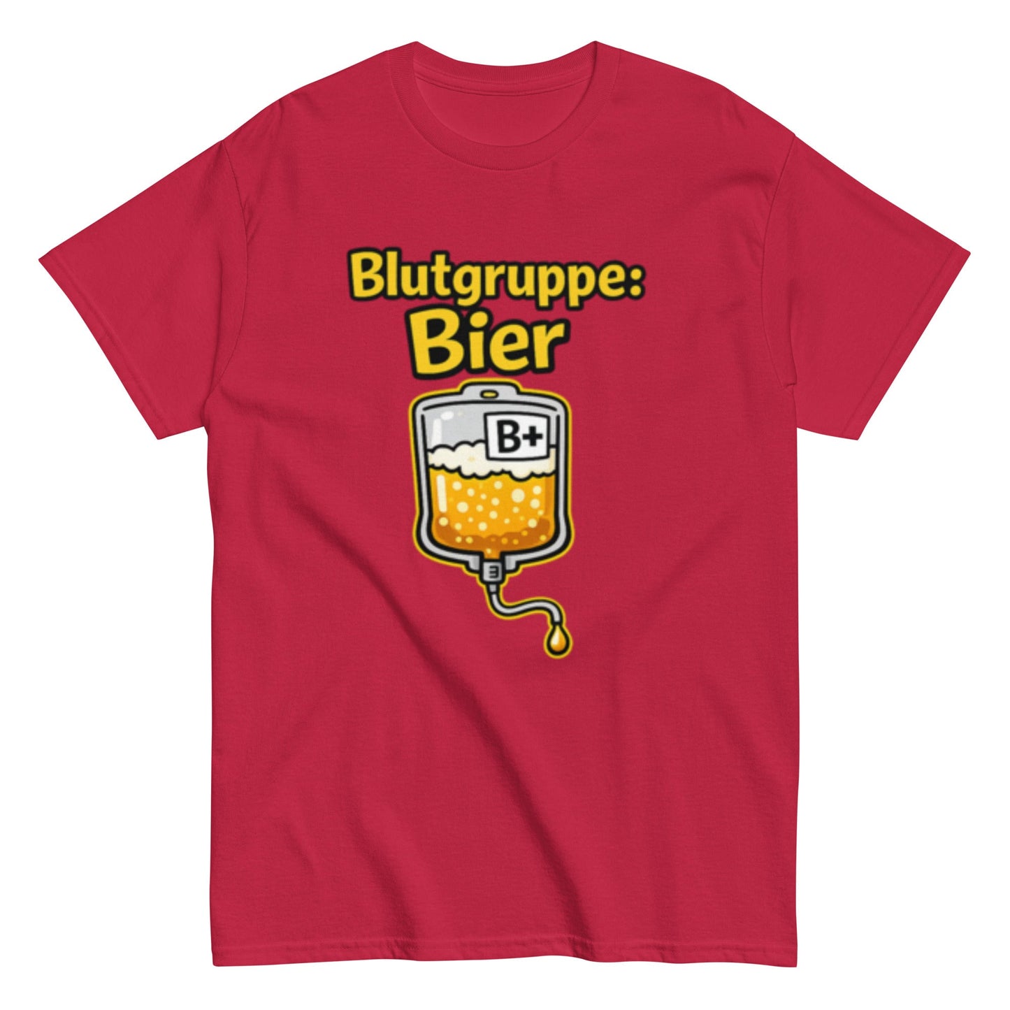 Blutgruppe Bier+ - Lustiges Unisex T-Shirt - SprücheKüche - Druckfrisch & frech