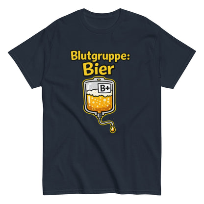 Blutgruppe Bier+ - Lustiges Unisex T-Shirt - SprücheKüche - Druckfrisch & frech