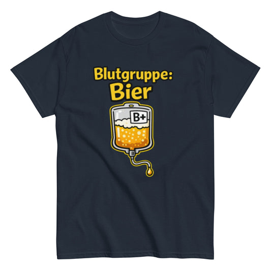 Blutgruppe Bier+ - Lustiges Unisex T-Shirt - SprücheKüche - Druckfrisch & frech