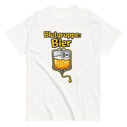 Blutgruppe Bier+ - Lustiges Unisex T-Shirt - SprücheKüche - Druckfrisch & frech