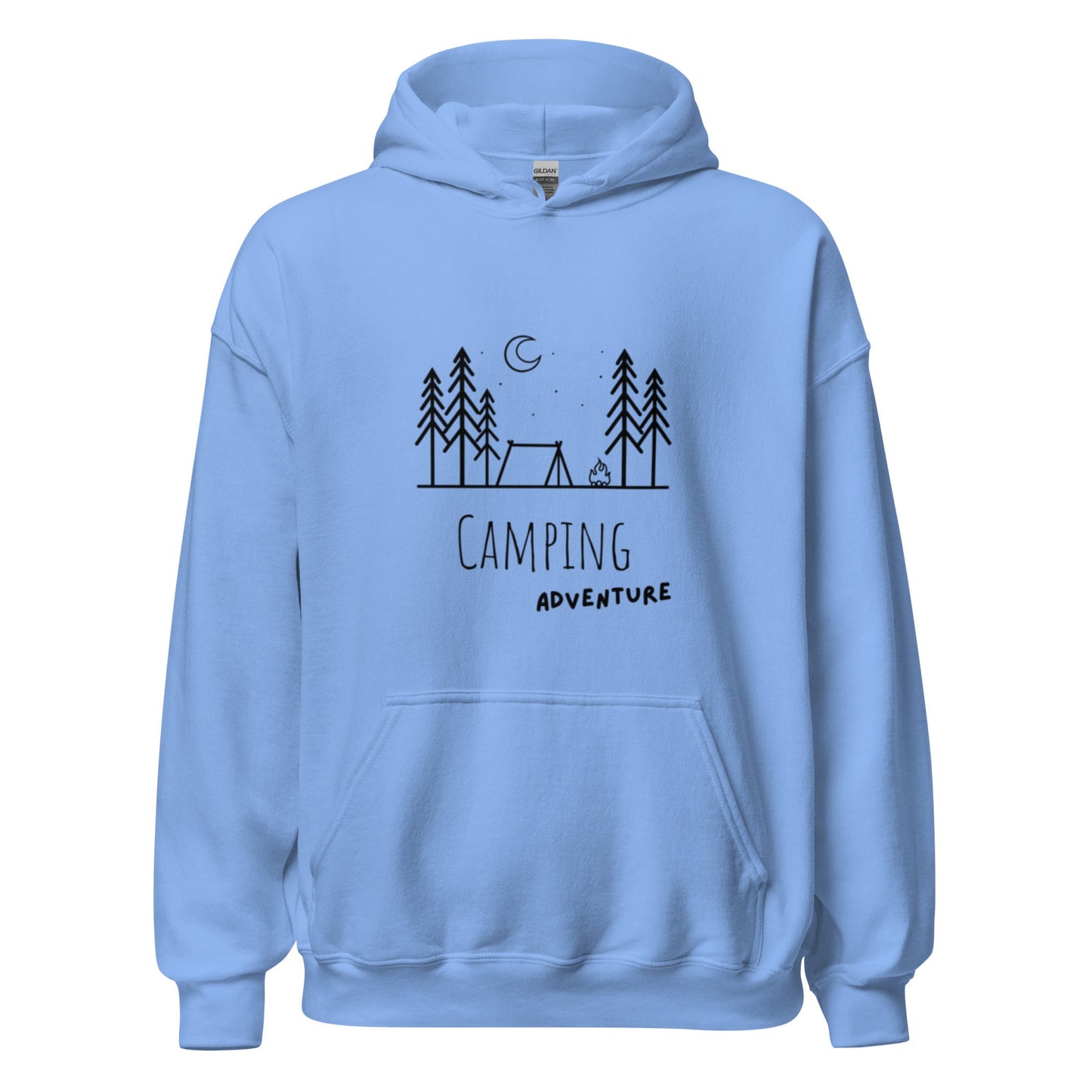 Camping Adventure Hoodie – Minimalistisches Outdoor Design für Camper & Naturfreunde, Sweatshirt, Geschenkidee Camper, Herren, Frauen, Unisex - Kapuzenpullover - SprücheKüche - Druckfrisch & frech
