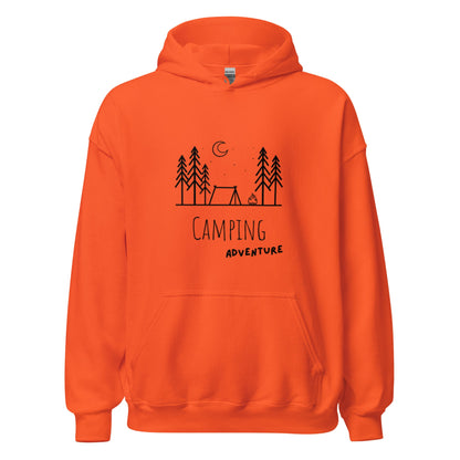 Camping Adventure Hoodie – Minimalistisches Outdoor Design für Camper & Naturfreunde, Sweatshirt, Geschenkidee Camper, Herren, Frauen, Unisex - Kapuzenpullover - SprücheKüche - Druckfrisch & frech