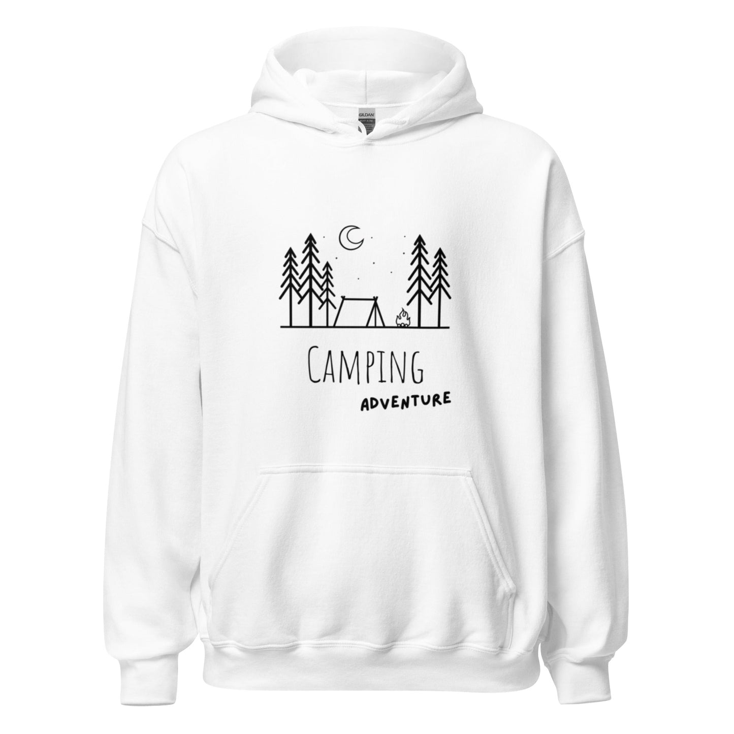 Camping Adventure Hoodie – Minimalistisches Outdoor Design für Camper & Naturfreunde, Sweatshirt, Geschenkidee Camper, Herren, Frauen, Unisex - Kapuzenpullover - SprücheKüche - Druckfrisch & frech