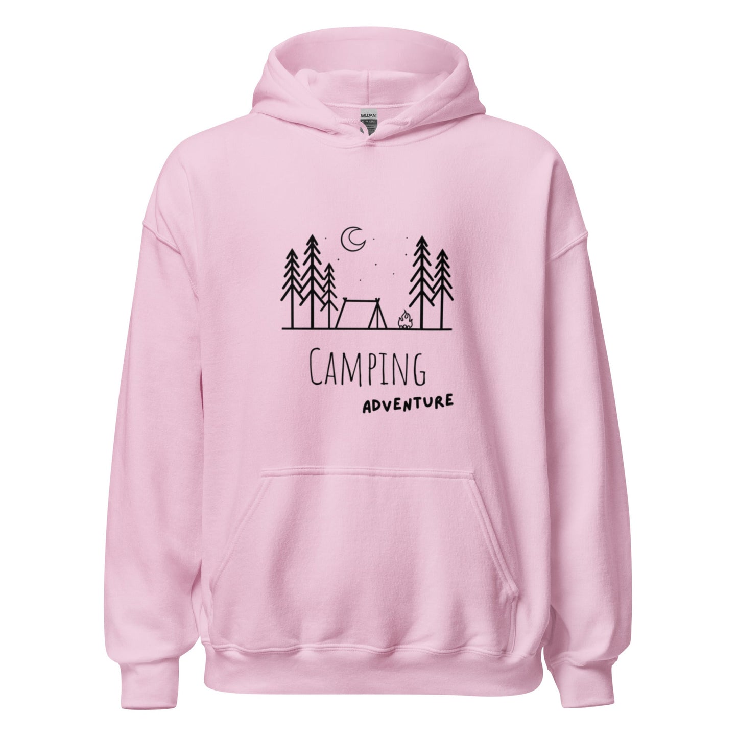 Camping Adventure Hoodie – Minimalistisches Outdoor Design für Camper & Naturfreunde, Sweatshirt, Geschenkidee Camper, Herren, Frauen, Unisex - Kapuzenpullover - SprücheKüche - Druckfrisch & frech