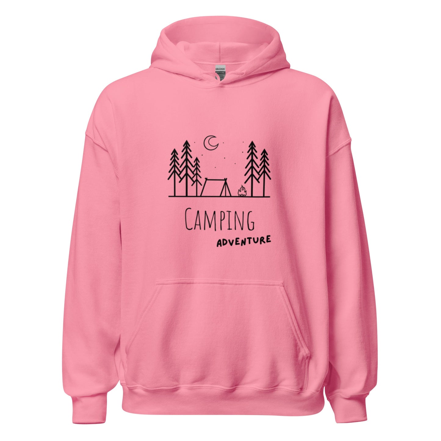 Camping Adventure Hoodie – Minimalistisches Outdoor Design für Camper & Naturfreunde, Sweatshirt, Geschenkidee Camper, Herren, Frauen, Unisex - Kapuzenpullover - SprücheKüche - Druckfrisch & frech