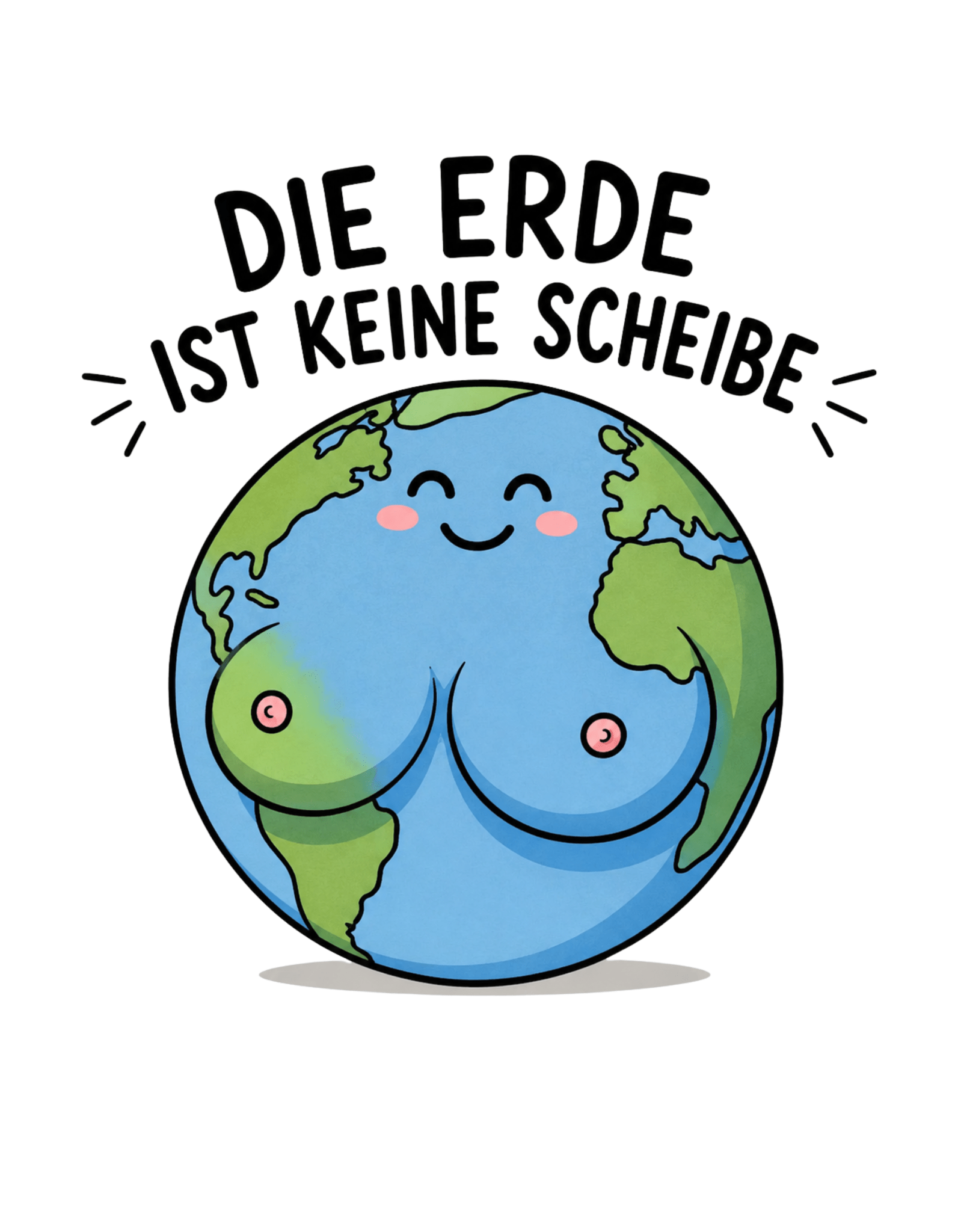 Die Erde ist keine Scheibe - Lustiges Unisex T-Shirt - SprücheKüche - Druckfrisch & frech