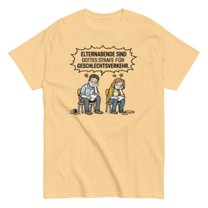 ELTERNABEND GOTTES STRAFE - Lustiges Herren T-Shirt - SprücheKüche - Druckfrisch & frech