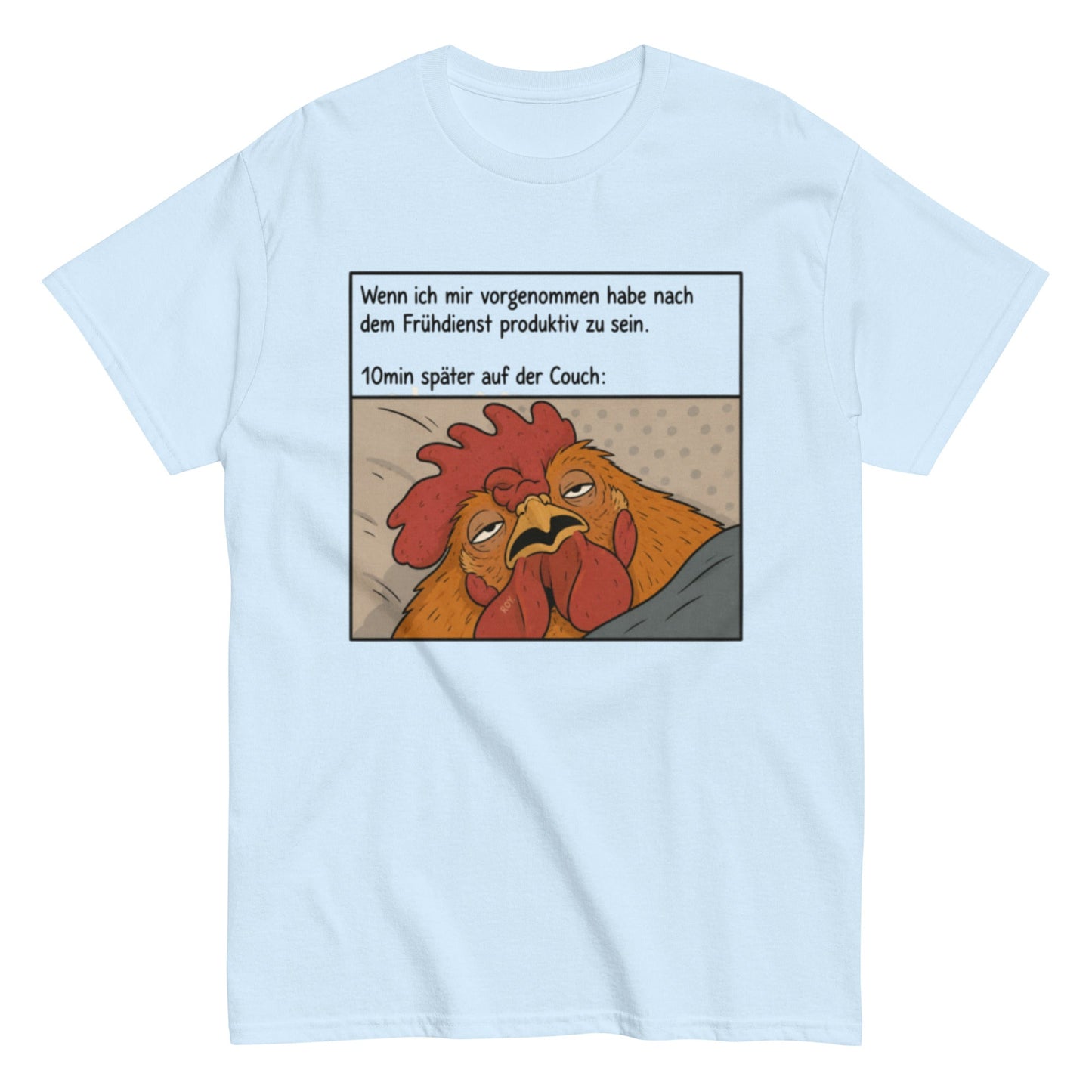 FRÜHDIENST 10 MIN COUCH - Lustiges Herren T-Shirt - SprücheKüche - Druckfrisch & frech
