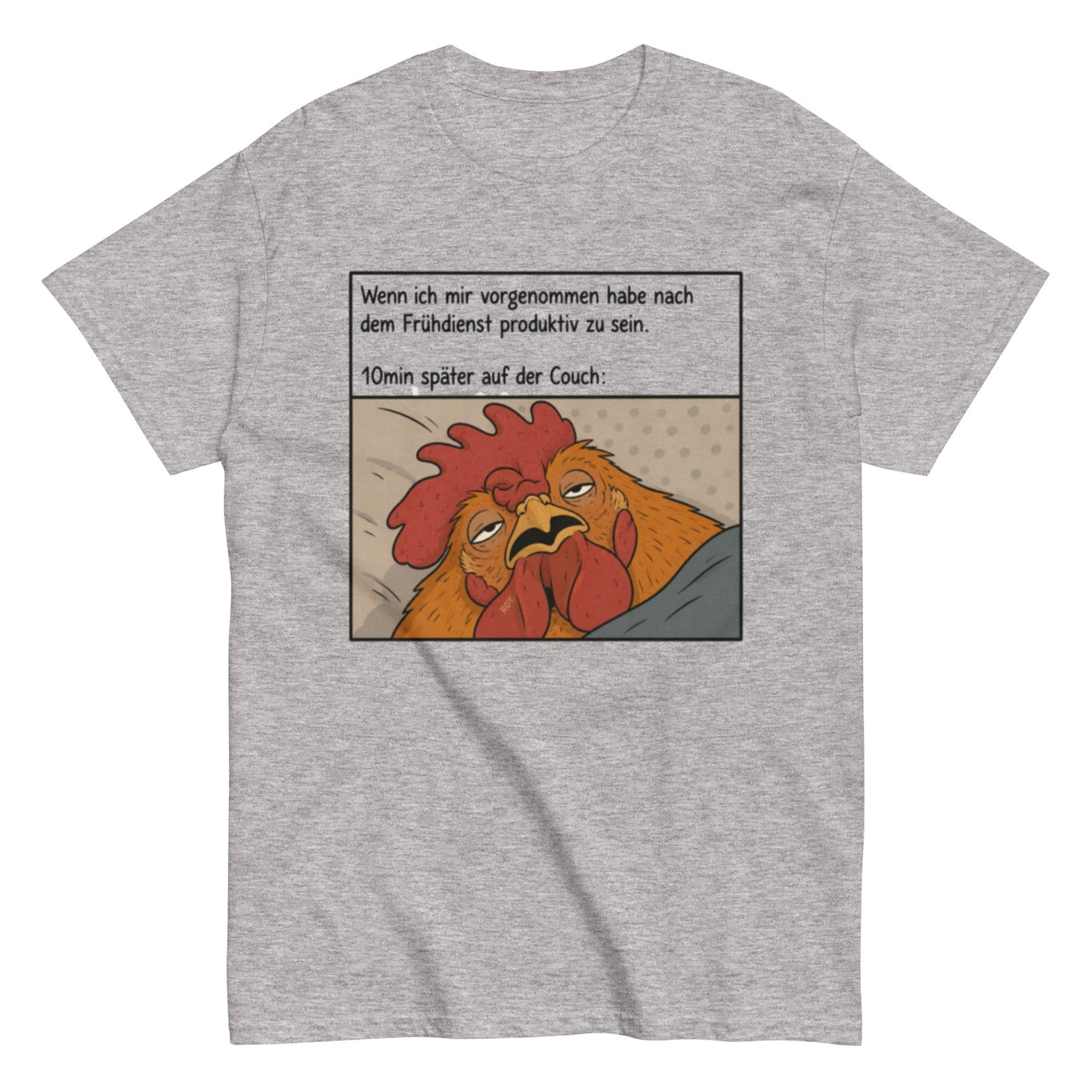 FRÜHDIENST 10 MIN COUCH - Lustiges Herren T-Shirt - SprücheKüche - Druckfrisch & frech